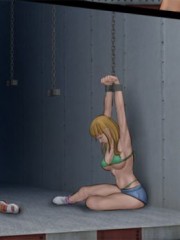 Hot toon blonde chick gets hogtied and fucked badly in awesome drawn bdsm porn